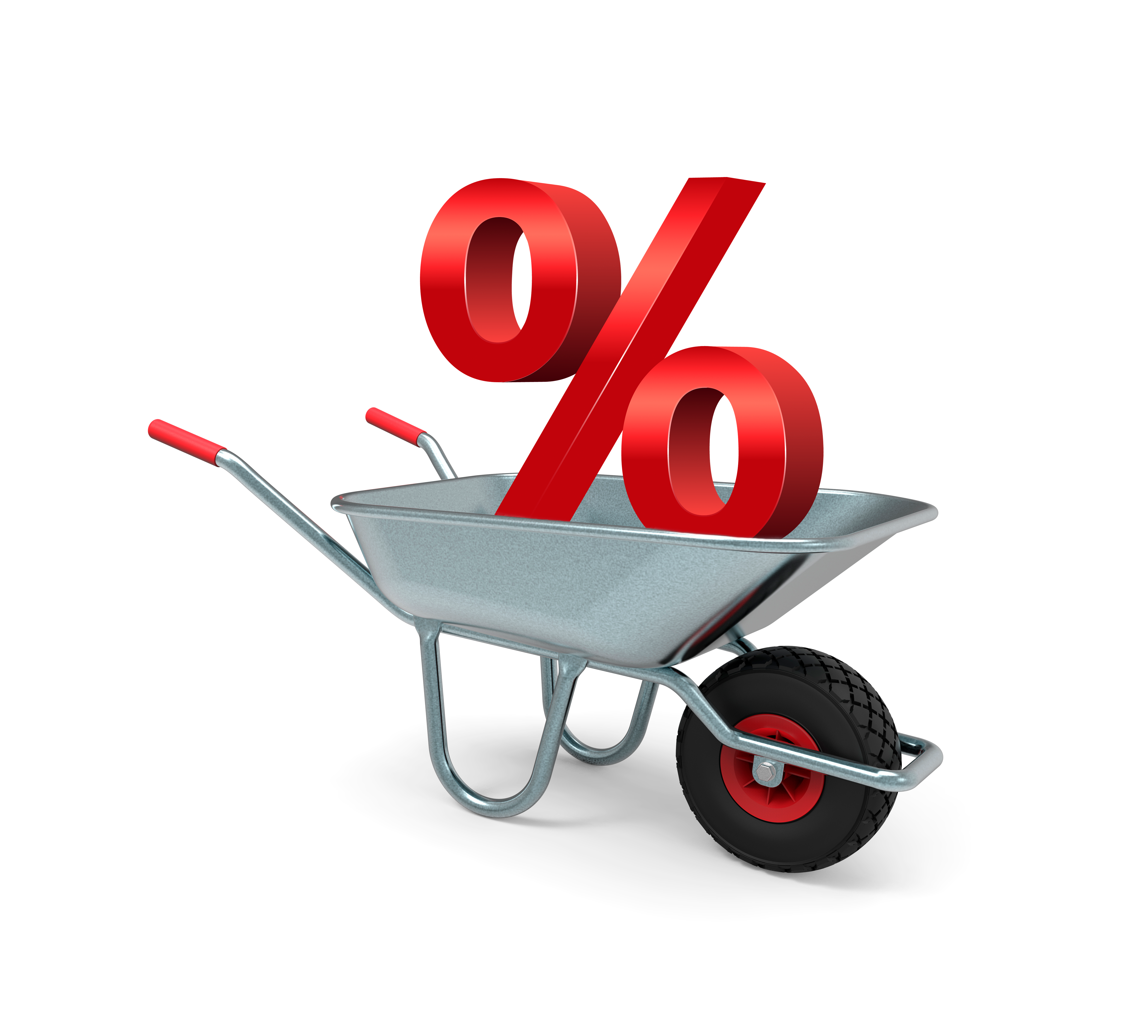 Prozentzeichen in Schubkarre