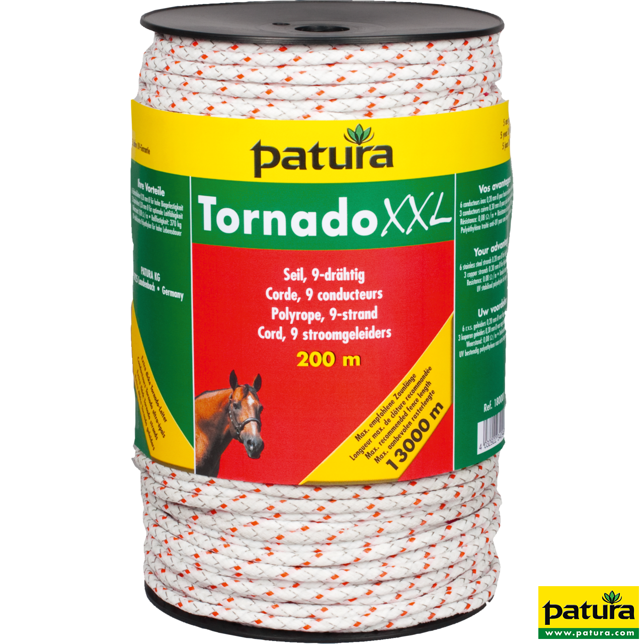 Tornado XXL Seil, 500 m Rolle, weiß-rot