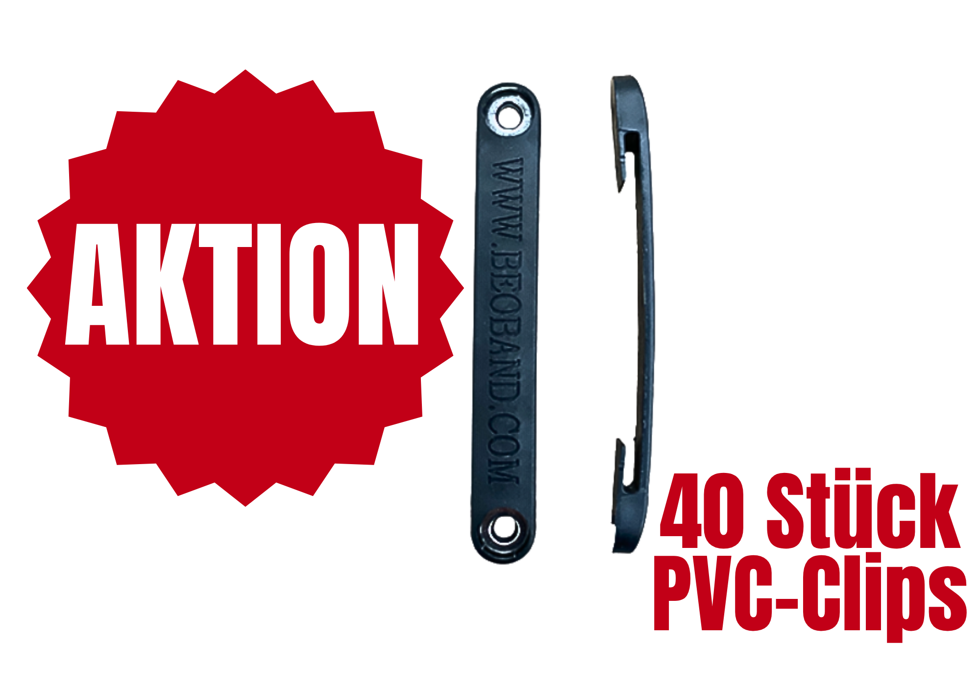 AKTION: PVC clips schwarz Beo-Band 40 St.