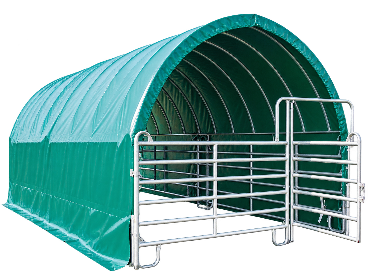Rundbogen-Weidezelt  7200 mm lang, komplett mit Panels