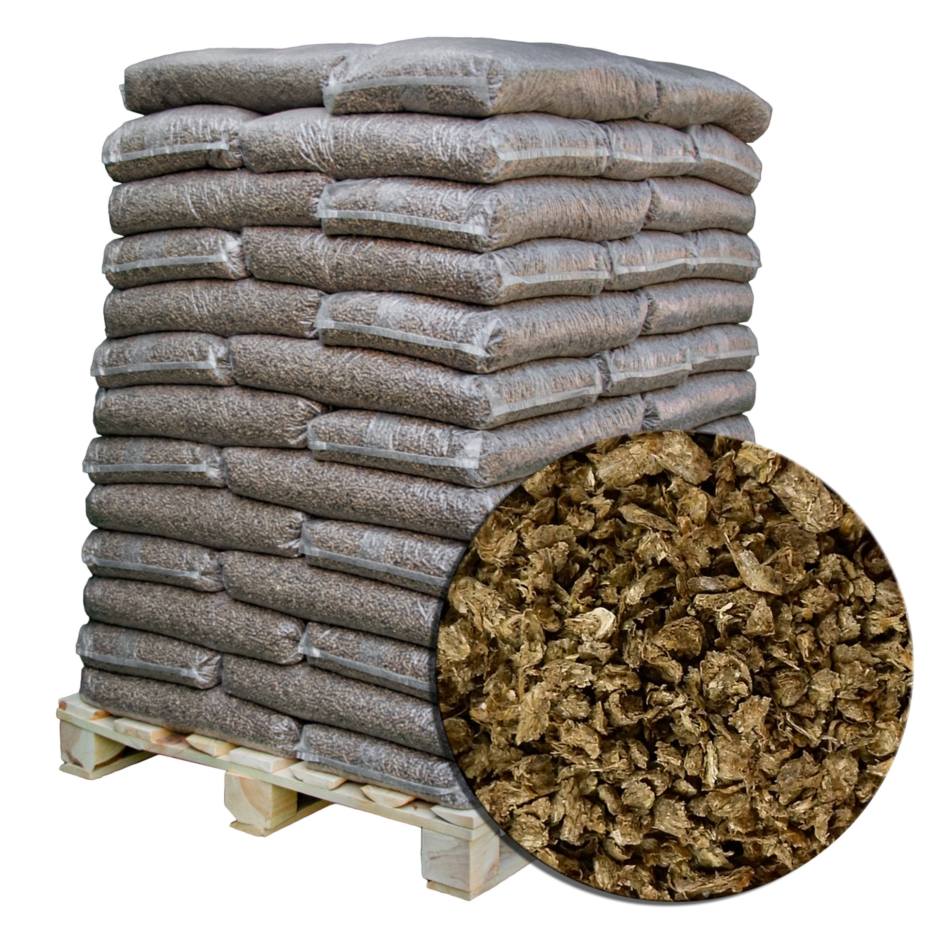 Einstreu-Pellets aus Weizenstroh und Rapsstroh 960kg