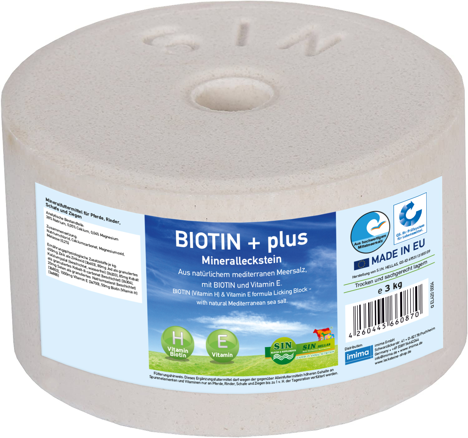 BIOTIN + plus Mineralleckstein, 3kg BIOTIN + plus Mineralleckstein, 3kg