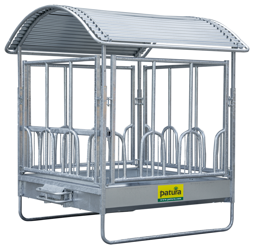 Profi-Viereckraufe, mit Universal-Fressgittern Profi-Viereckraufe, mit Universal-Fressgittern