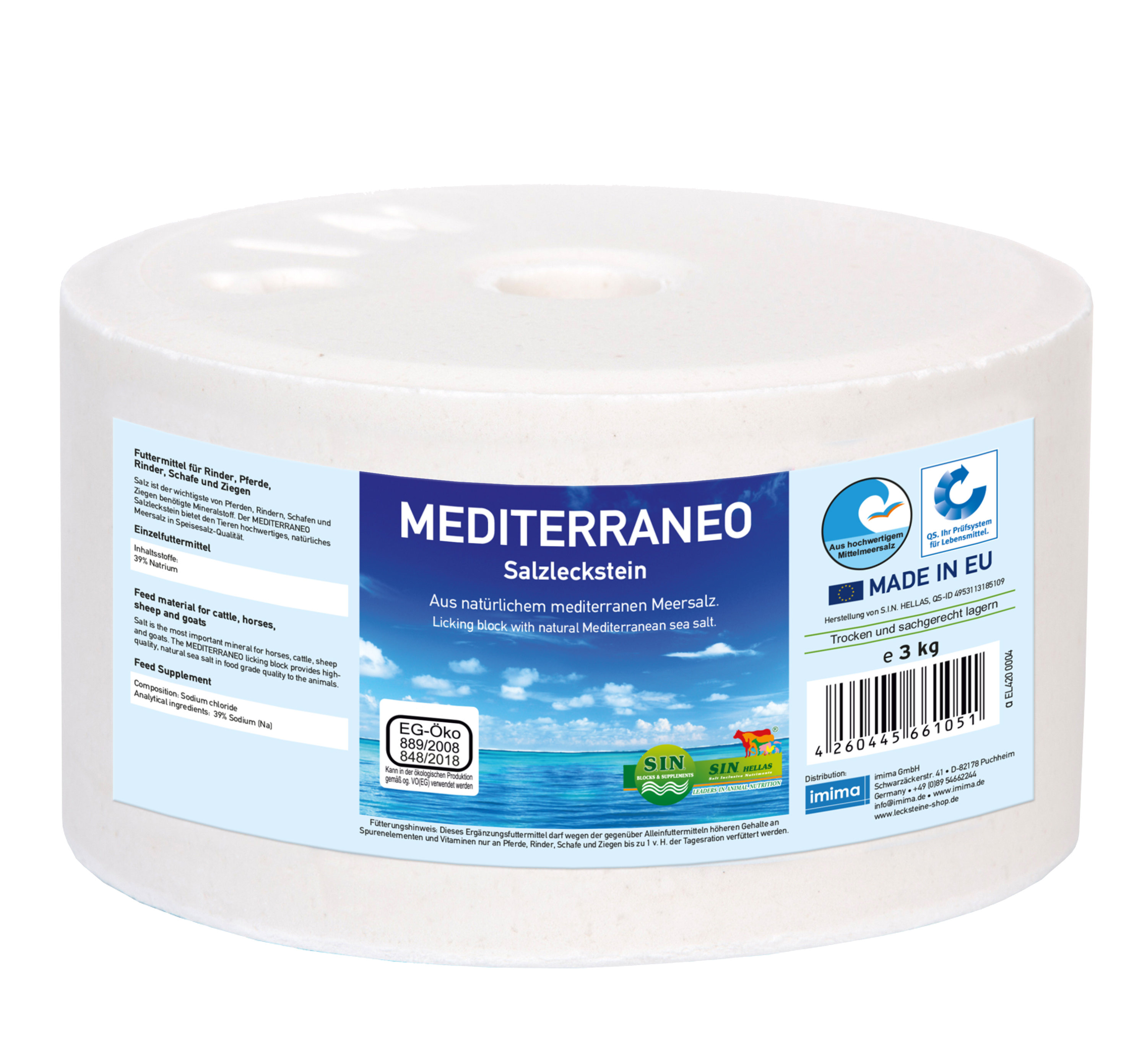 MEDITERRANEO Salzleckstein 3kg MEDITERRANEO Salzleckstein 3kg