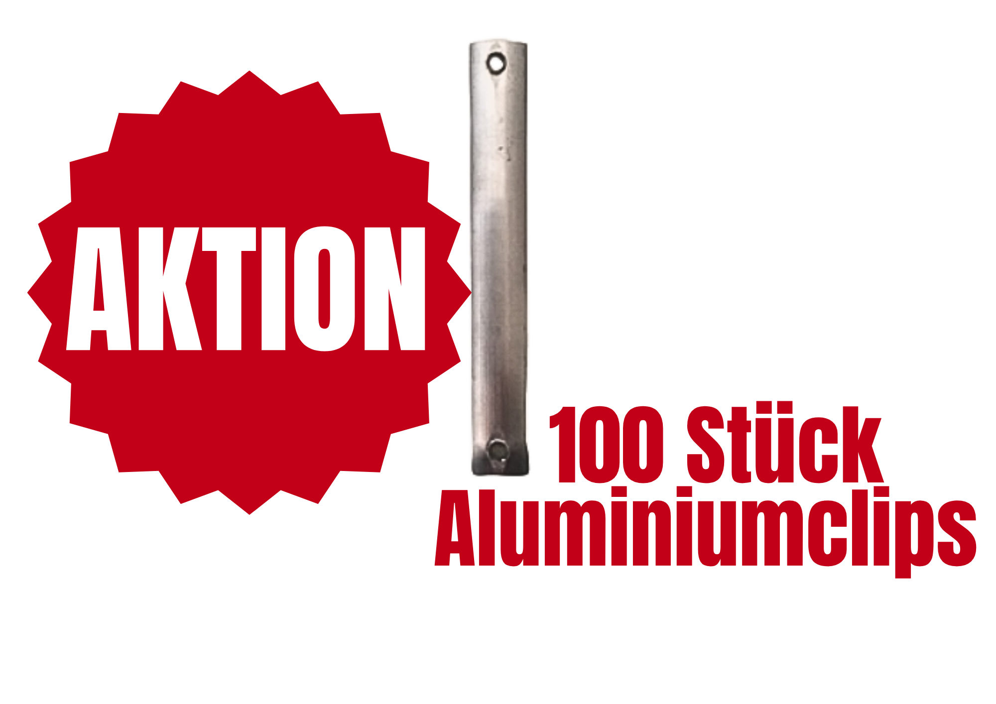 AKTION: Aluminiumclip Beo-Band  8 cm, 100 Stück