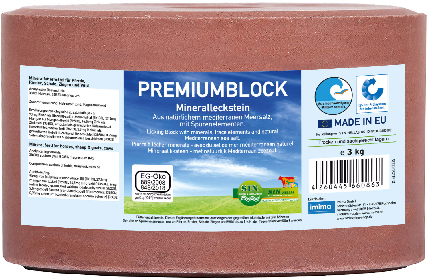 PREMIUMBLOCK Mineralleckstein, 3kg PREMIUMBLOCK Mineralleckstein, 3kg